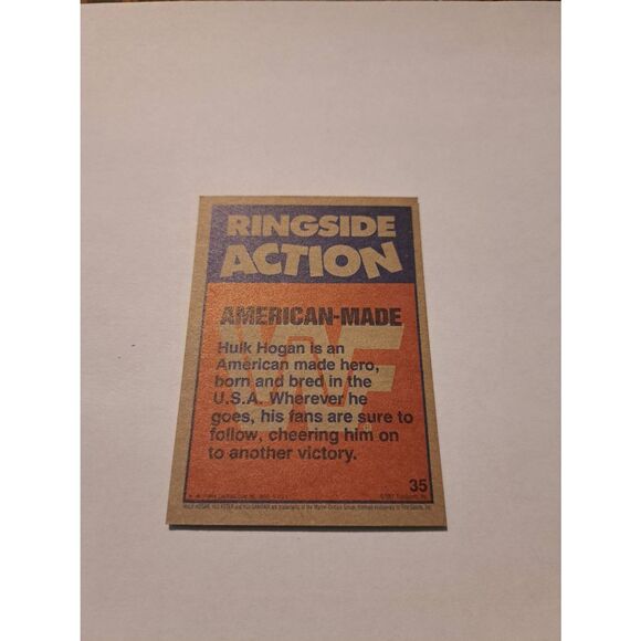 1987 Topps WWF Hulk Hogan #35 American Made Wrestling Trading Card Titan!!!! - Picture 2 of 2